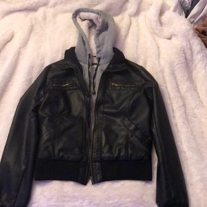 Black leather jacket
